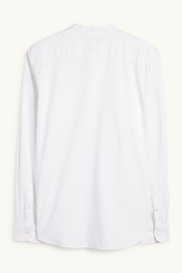 Herren - Hemd - Regular Fit - Stehkragen - weiß