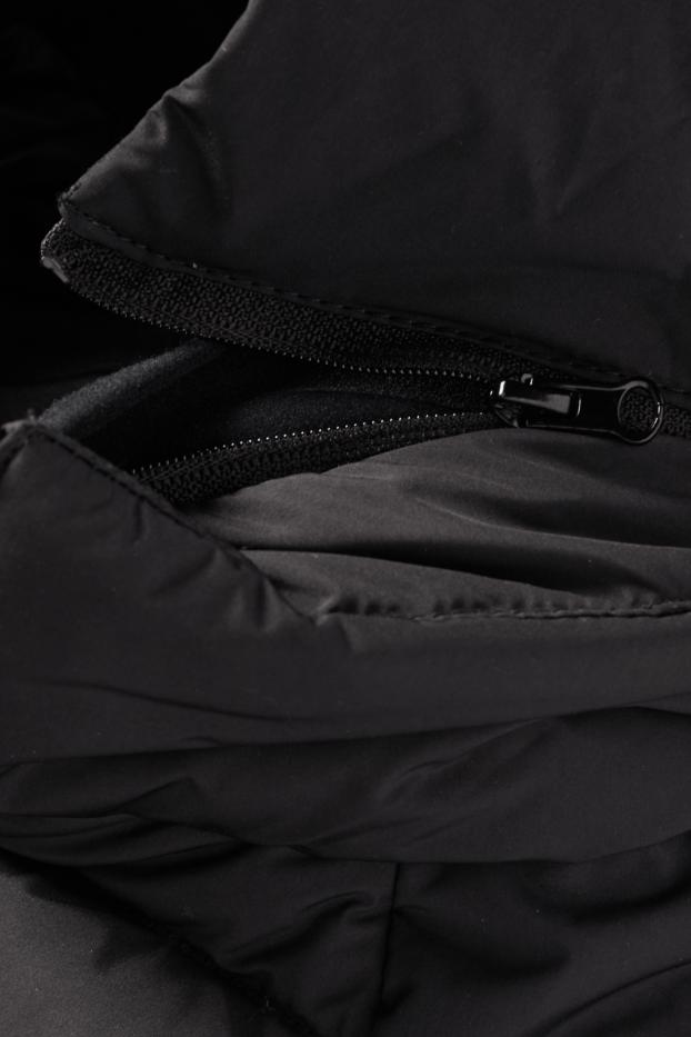 Femei - Jachetă matlasată sport cu glugă - negru