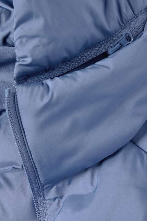 Femmes - Doudoune sans manches de sport avec capuche - bleu