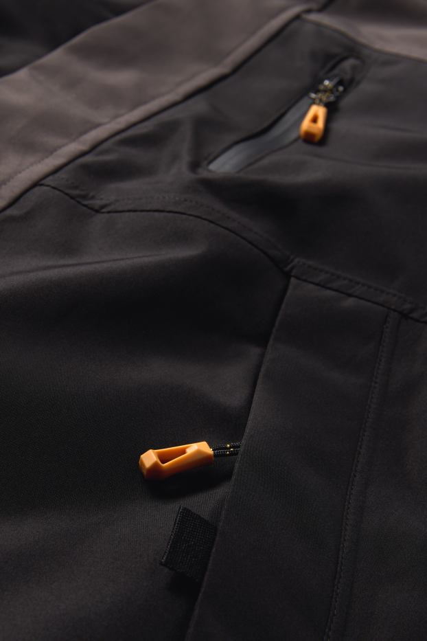 Enfants garçons - Manteau de pluie à capuche - rembourré - imperméable - noir