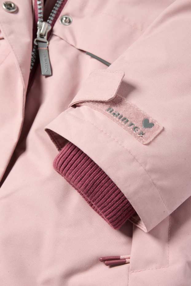 Kinder Mädchen - Regenjacke mit Kapuze - gefüttert - wasserdicht - rosa