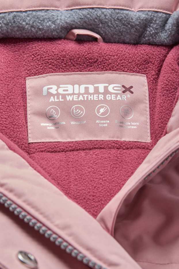Kinder Mädchen - Regenjacke mit Kapuze - gefüttert - wasserdicht - rosa
