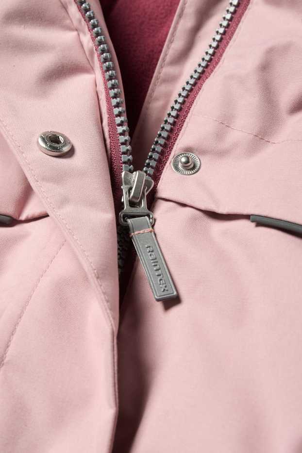 Kinder Mädchen - Regenjacke mit Kapuze - gefüttert - wasserdicht - rosa
