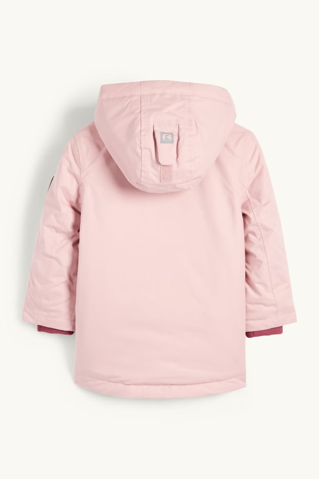 Kinder Mädchen - Regenjacke mit Kapuze - gefüttert - wasserdicht - rosa