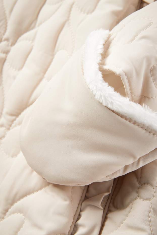 Baby: meisjes - Babysneeuwpak met capuchon - crèmekleurig