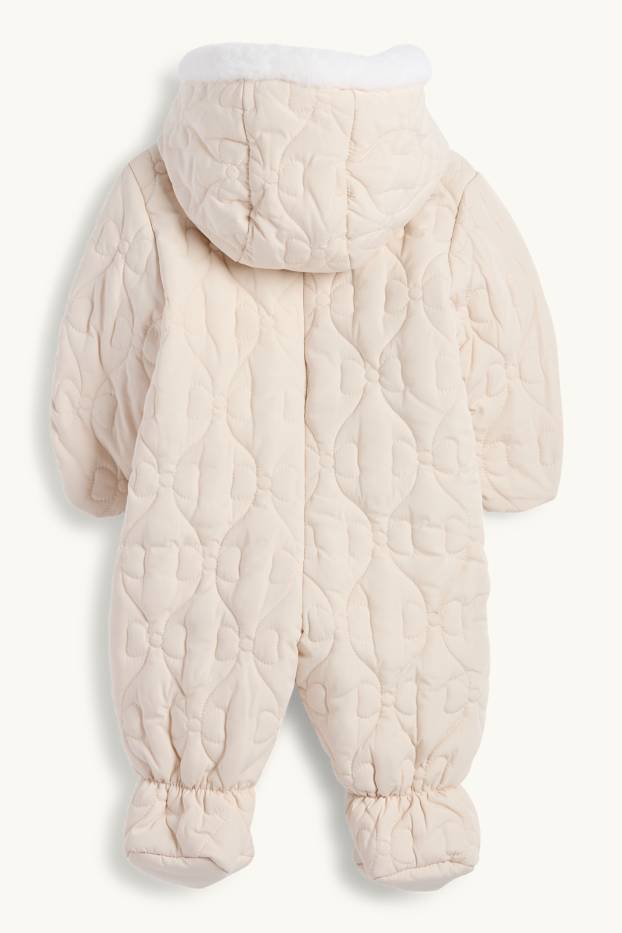 Baby: meisjes - Babysneeuwpak met capuchon - crèmekleurig