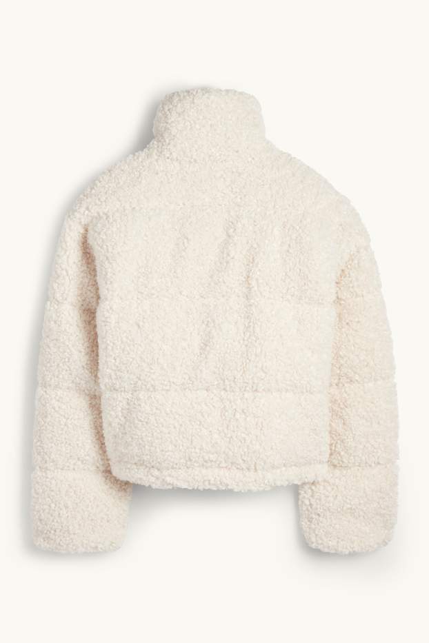 Damen - Teddy-Steppjacke - cremeweiß