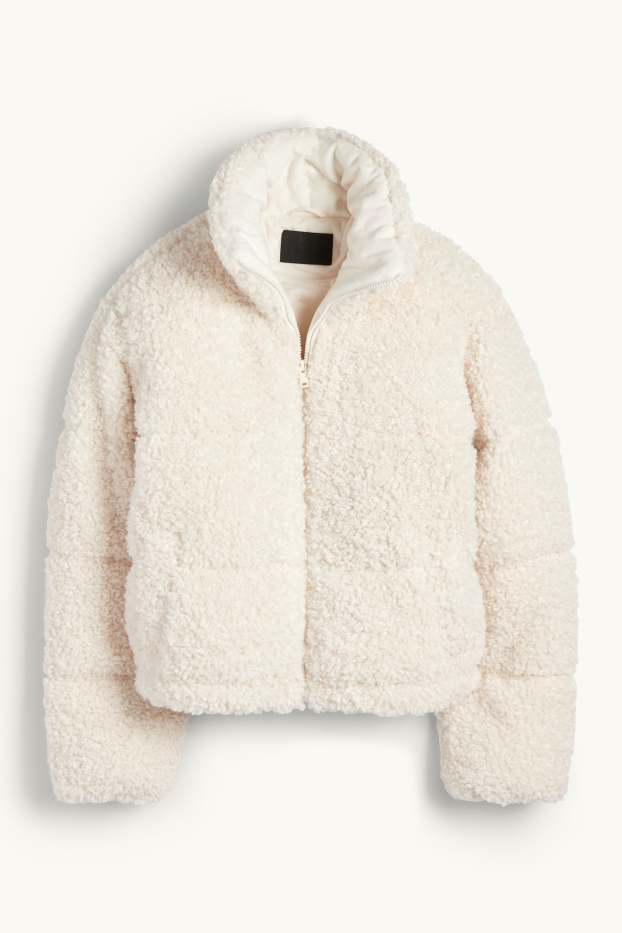 Damen - Teddy-Steppjacke - cremeweiß