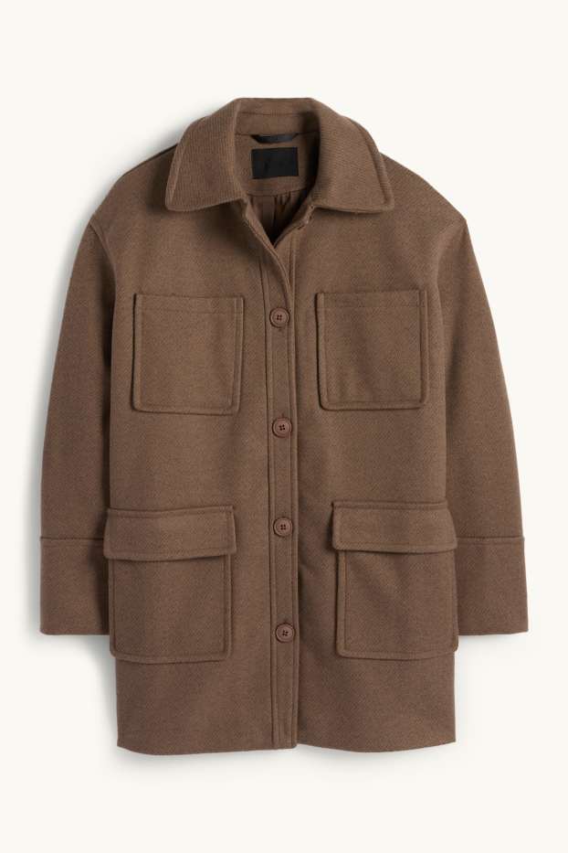 Femmes - Manteau en maille - marron