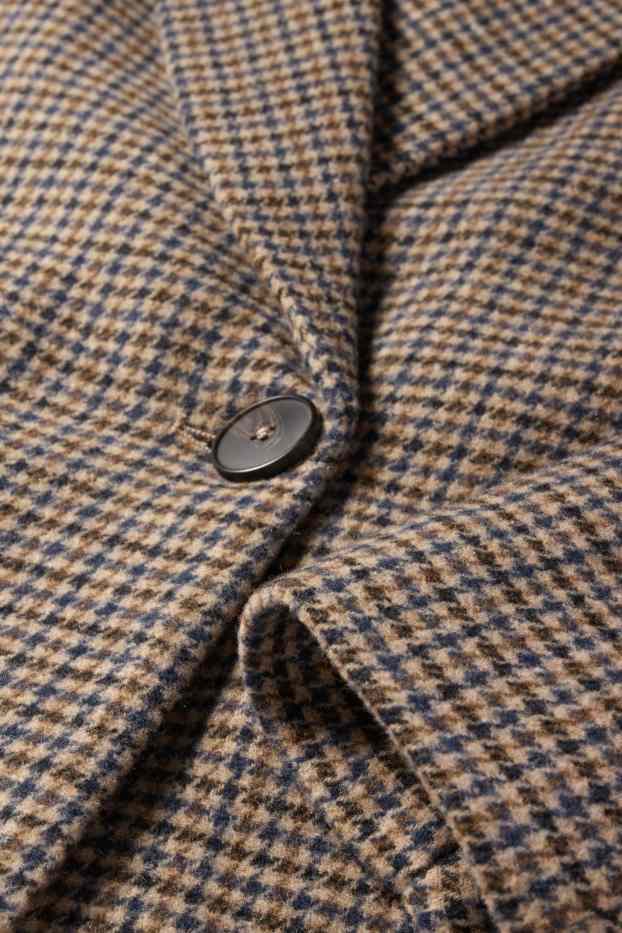 Dames - Mantel - geruit - bruin