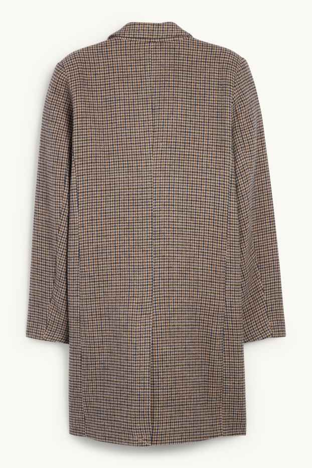 Dames - Mantel - geruit - bruin