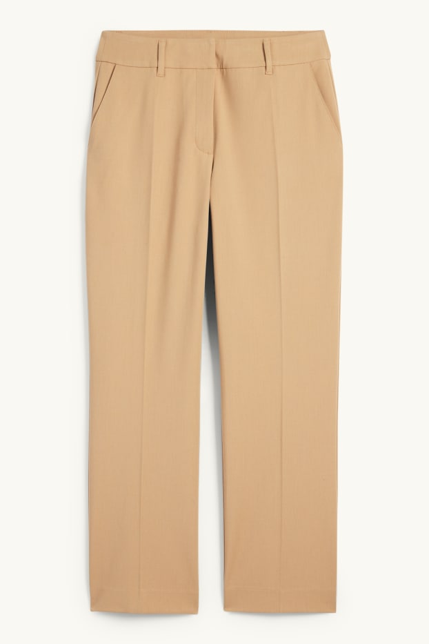 Dames - Pantalon - mid waist - straight fit - beige