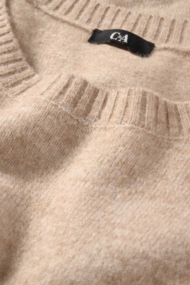 Damen - Pullover - hellbeige