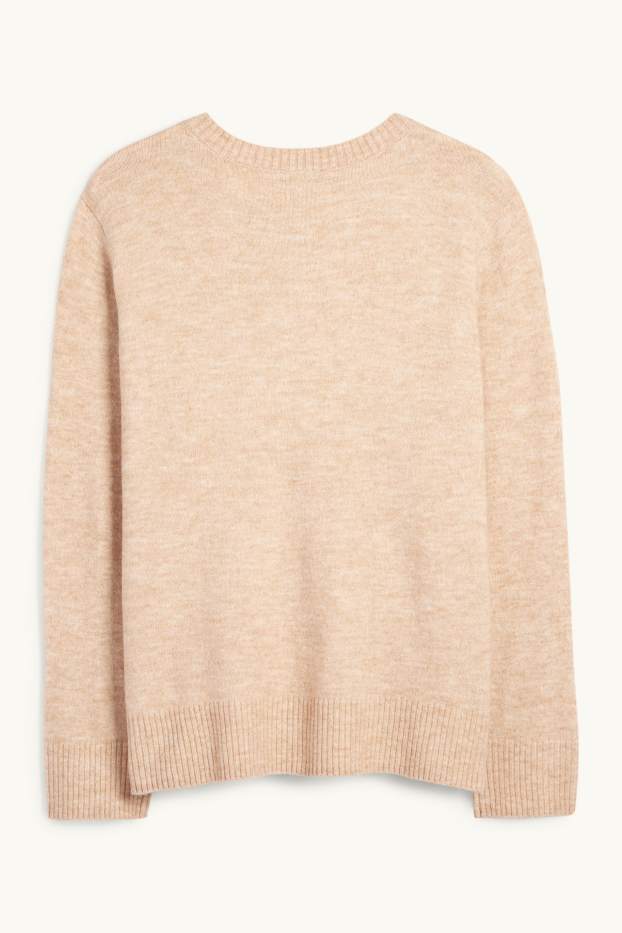 Damen - Pullover - hellbeige