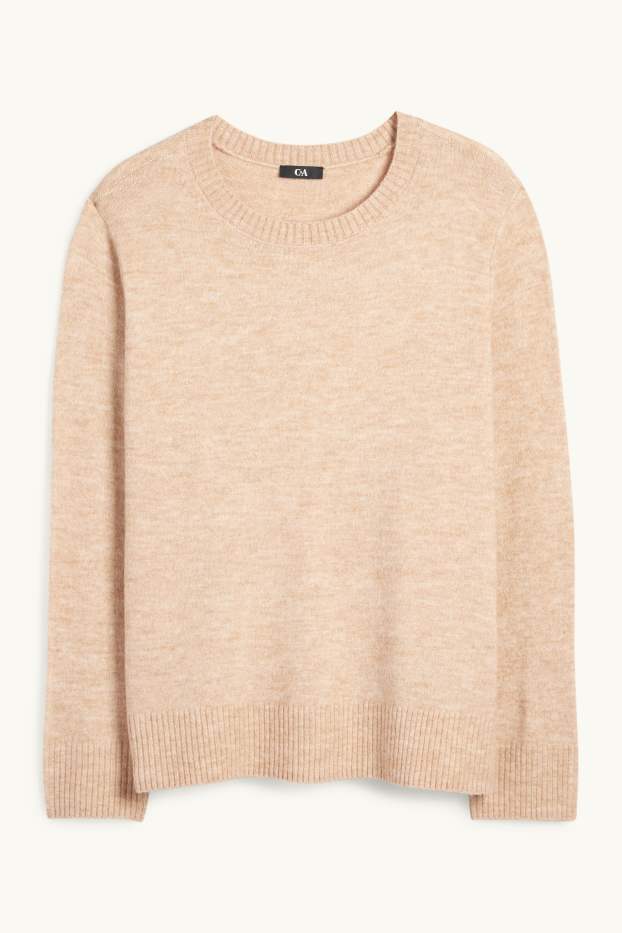 Damen - Pullover - hellbeige