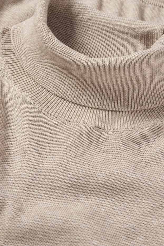 Herren - Rollkragenpullover - beige