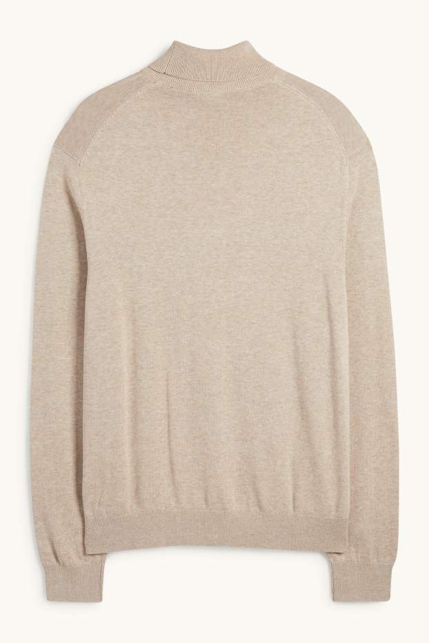 Herren - Rollkragenpullover - beige