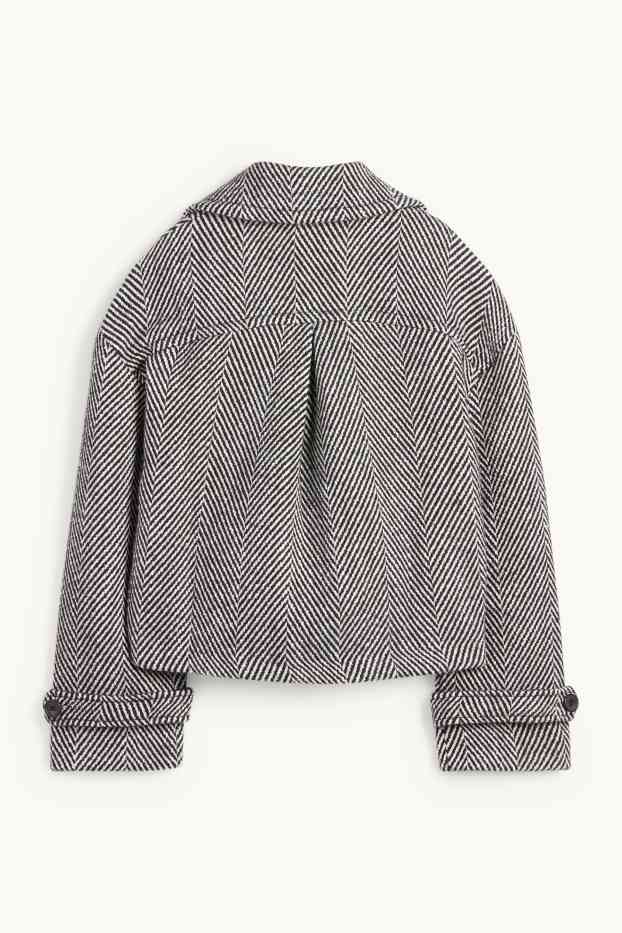 Kobiety - Kurtka - teksturowana - czarny / biały