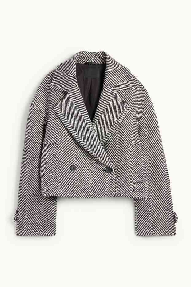 Kobiety - Kurtka - teksturowana - czarny / biały