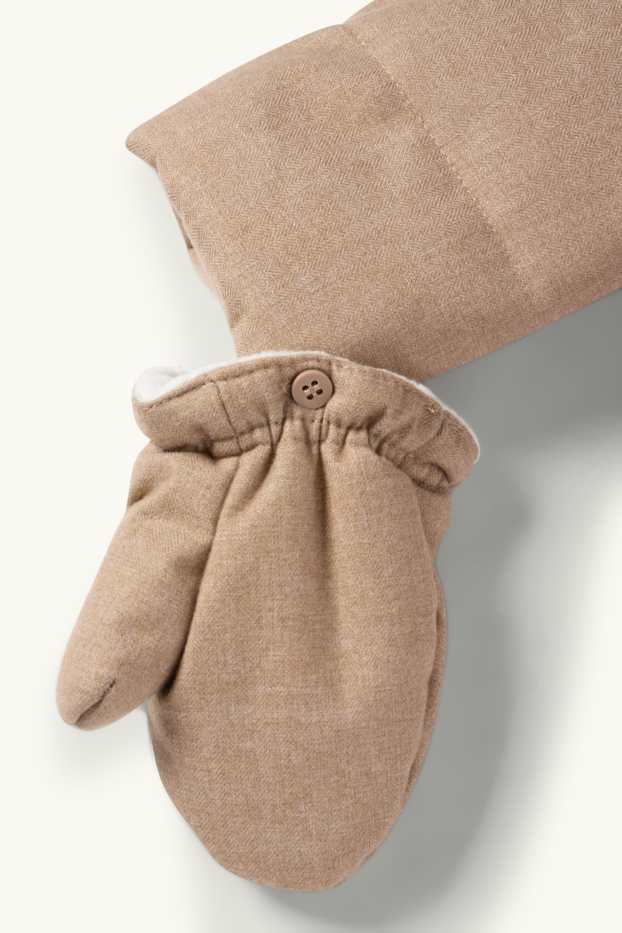 Baby Boys - Teddy bear - baby snowsuit with hood - light brown