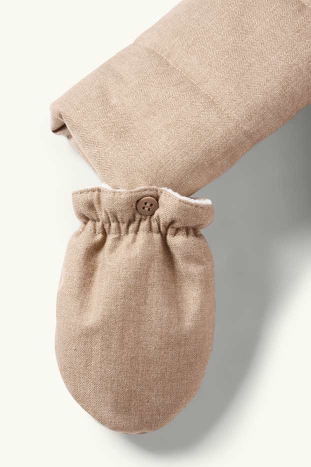 Baby Boys - Teddy bear - baby snowsuit with hood - light brown