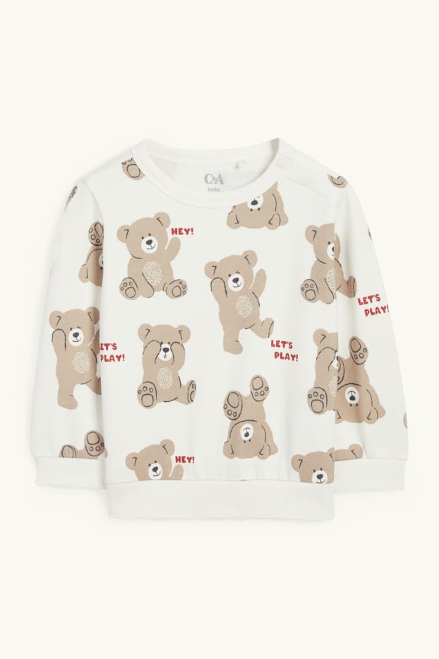 Bébés garçons - Oursons - sweat bébé - blanc crème