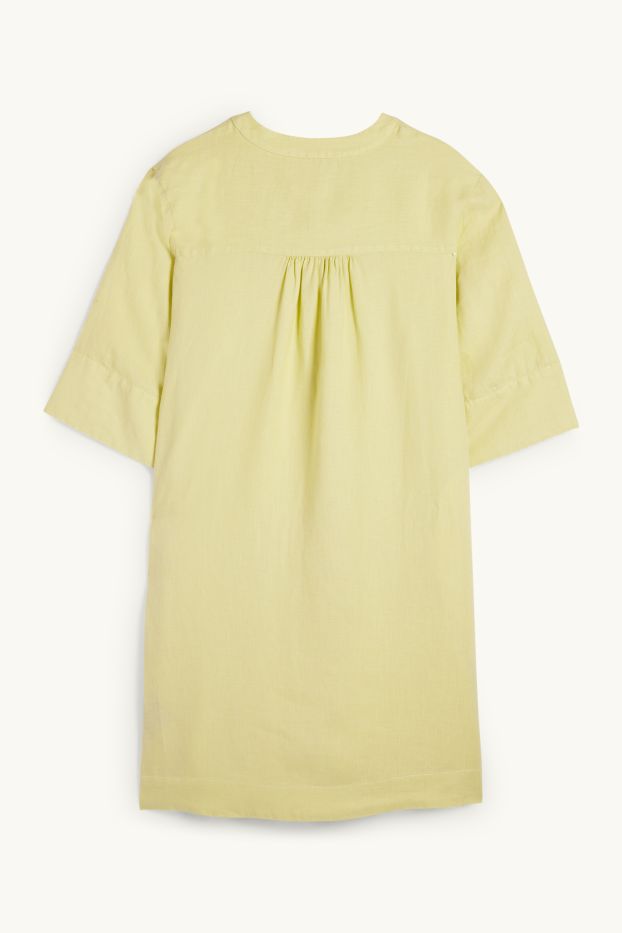 Femmes - Robe-tunique en lin - vert clair
