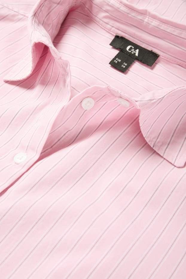 Women - Blouse - striped - rose