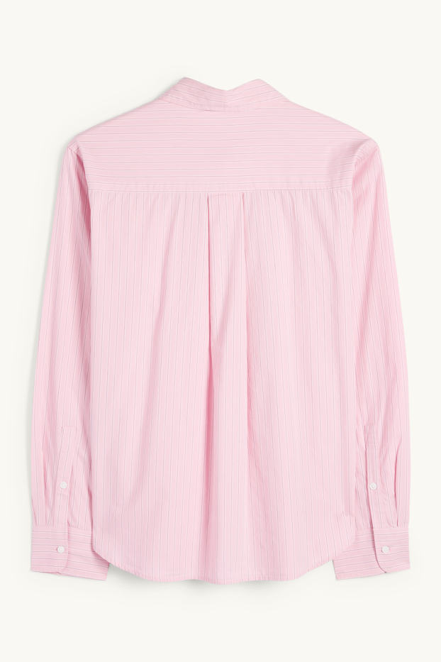 Women - Blouse - striped - rose