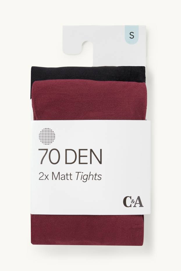 Damen - Multipack 2er - Feinstrumpfhose - 70 DEN - violett