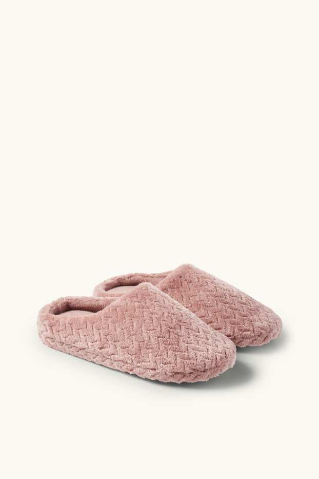 Dames - Pantoffels - met structuur - donker rose
