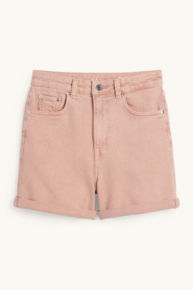 Damen - Mom Shorts - High Waist - apricot
