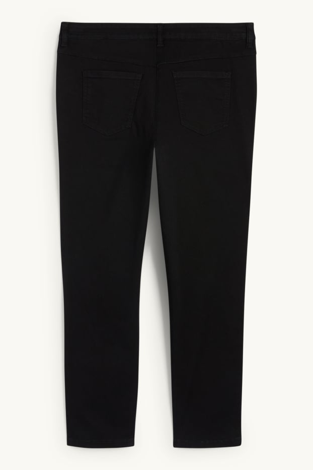 Women - Slim jeans - mid-rise waist - black