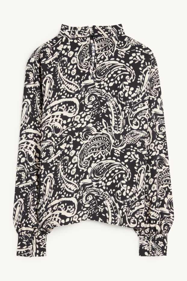 Femmes - Chemisier - à motif - noir / beige