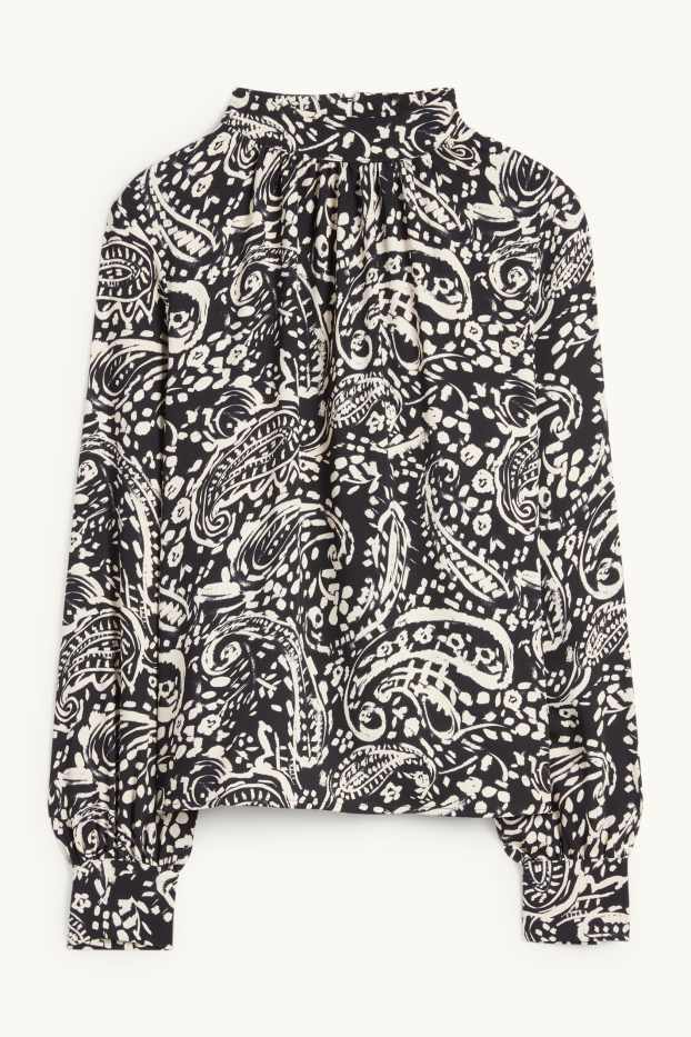 Femmes - Chemisier - à motif - noir / beige