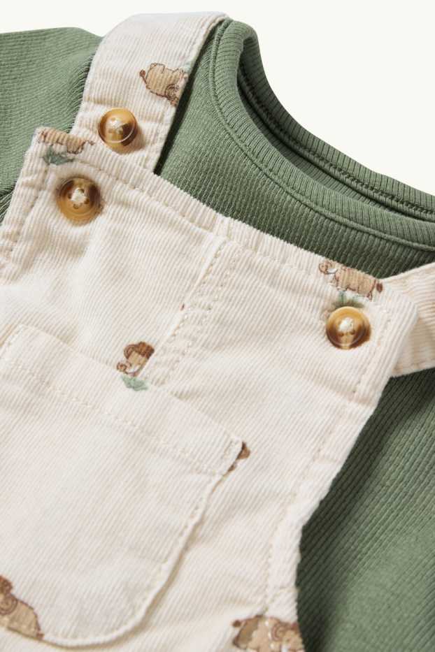 Baby: jongens - Mammoet - babyoutfit - 2-delig - groen