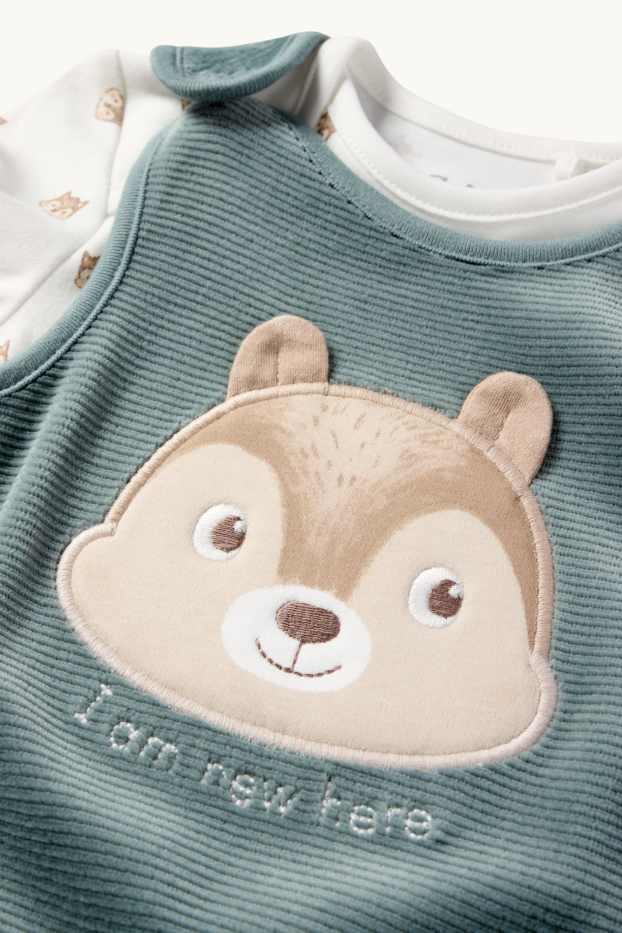Unisex - Squirrel - romper set - 2 piece - dark green
