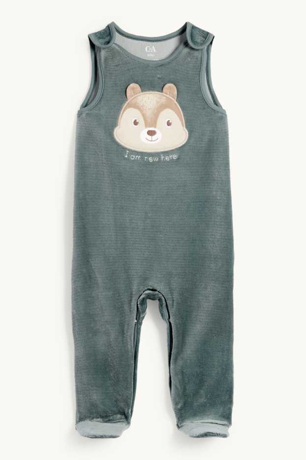 Unisex - Squirrel - romper set - 2 piece - dark green