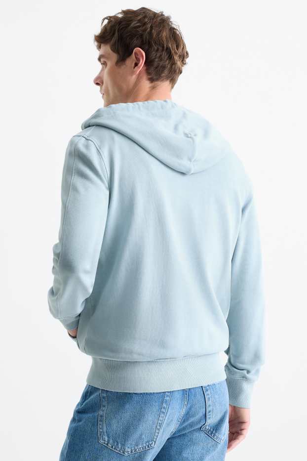 Herren - Sweatjacke mit Kapuze - hellblau
