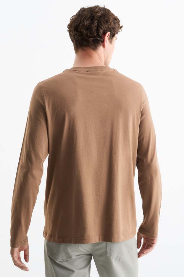 Heren - Longsleeve - bruin