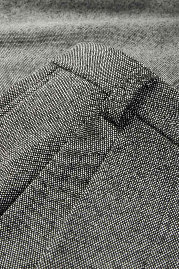 Mujer - Pantalón de jersey - high waist - wide leg - con textura - gris oscuro / blanco