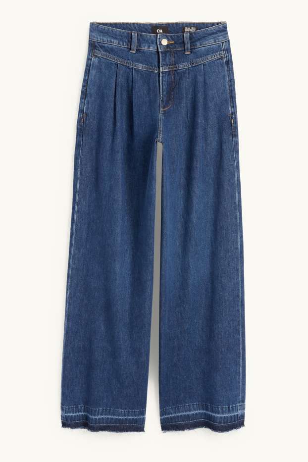 Dona - Wide Leg Jeans - mid waist - texà blau