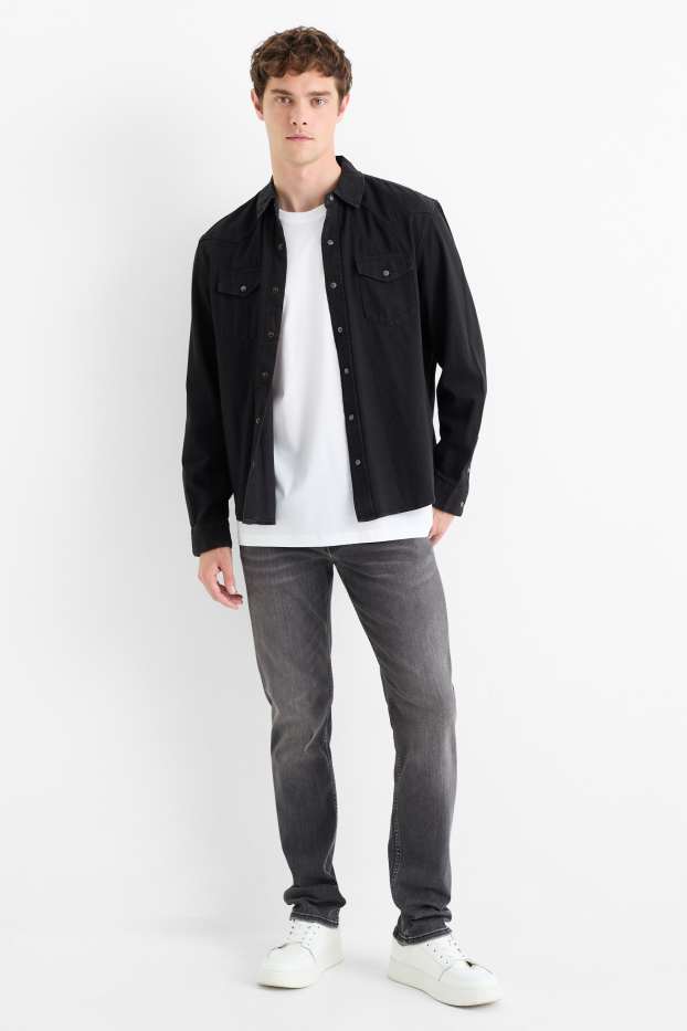 Bărbați - Slim jeans - denim-gri