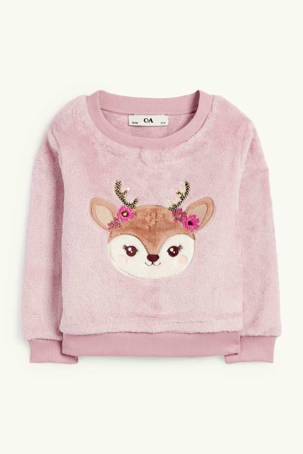 Enfants filles - Chevreuil - sweat - rose
