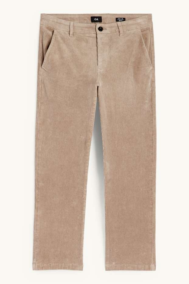 Uomo - Pantaloni chino in velluto - regular fit - beige