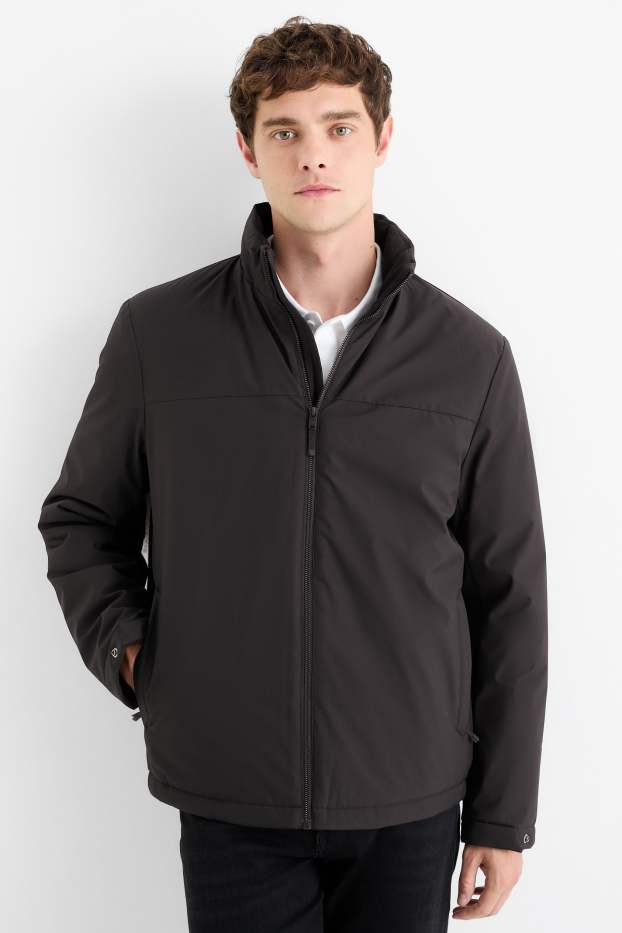 Heren - Jas met capuchon - gevoerd - zwart