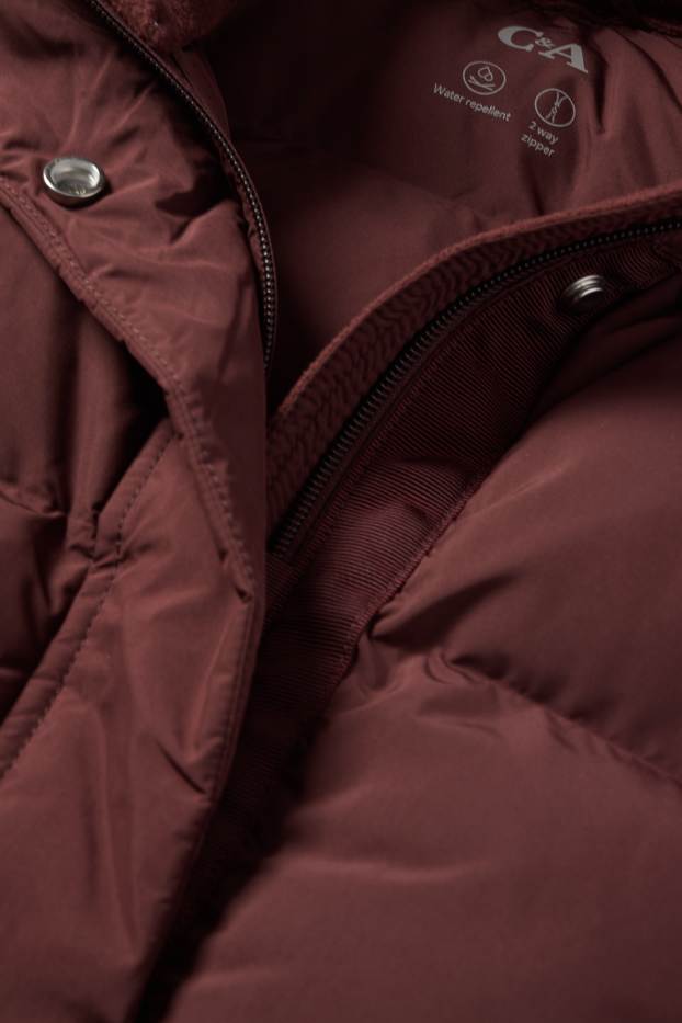 Dames - Bodywarmer met capuchon - waterafstotend - donkerbruin