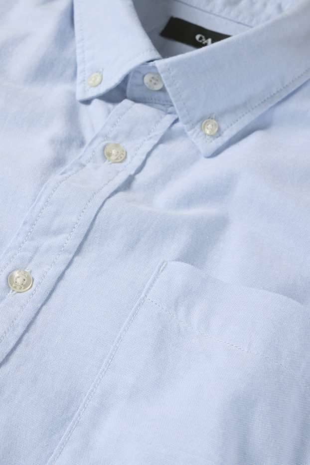 Pánské - Košile - regular fit - button-down - světle modrá