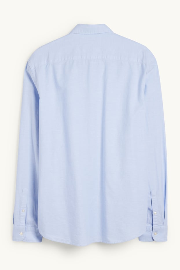 Pánské - Košile - regular fit - button-down - světle modrá