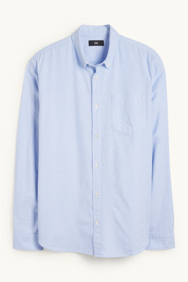 Pánské - Košile - regular fit - button-down - světle modrá
